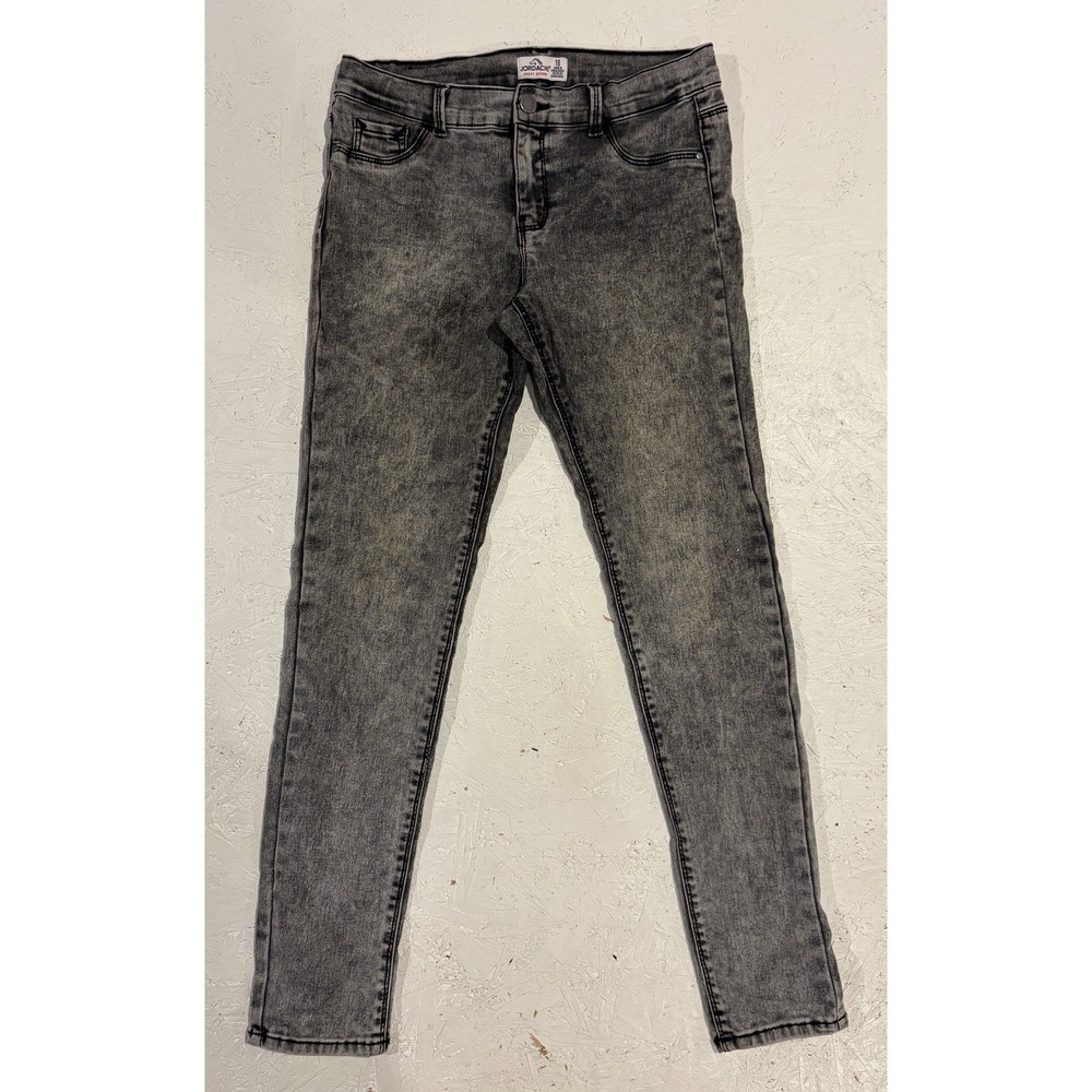 Jordache Super Skinny Gray Acid Wash Jeans (Size 16) 28x27 Women's Stretch Pants